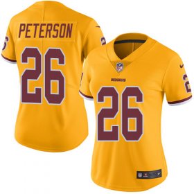 Wholesale Cheap Nike Redskins #26 Adrian Peterson Gold Women\'s Stitched NFL Limited Rush Jersey