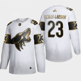 Wholesale Cheap Arizona Coyotes #23 Oliver Ekman-Larsson Men\'s Adidas White Golden Edition Limited Stitched NHL Jersey