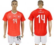 Wholesale Cheap Switzerland #14 Zuber Red Home Soccer Country Jersey