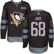 Wholesale Cheap Adidas Penguins #68 Jaromir Jagr Black 1917-2017 100th Anniversary Stitched NHL Jersey