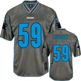 Wholesale Cheap Nike Panthers #59 Luke Kuechly Grey Men\'s Stitched NFL Elite Vapor Jersey