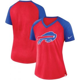 Wholesale Cheap Women\'s Buffalo Bills Nike Red-Royal Top V-Neck T-Shirt