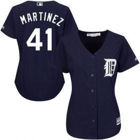 Wholesale Cheap Tigers #41 Victor Martinez Navy Blue Alternate Women\'s Stitched MLB Jersey