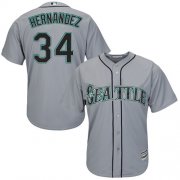 Wholesale Cheap Mariners #34 Felix Hernandez Grey Road Women's Stitched MLB Jersey