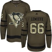 Wholesale Cheap Adidas Penguins #66 Mario Lemieux Green Salute to Service Stitched NHL Jersey