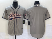 Cheap Men's Houston Astros Blank Grey Cool Base Stitched Baseball Jersey