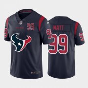 Wholesale Cheap Houston Texans #99 J.J. Watt Navy Blue Men's Nike Big Team Logo Player Vapor Limited NFL Jersey