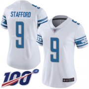 Wholesale Cheap Nike Lions #9 Matthew Stafford White Women's Stitched NFL 100th Season Vapor Limited Jersey