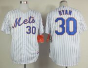 Wholesale Cheap Mets #30 Nolan Ryan White(Blue Strip) Home Cool Base Stitched MLB Jersey