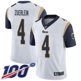 Wholesale Cheap Nike Rams #4 Greg Zuerlein White Men\'s Stitched NFL 100th Season Vapor Limited Jersey