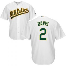Wholesale Cheap Athletics #2 Khris Davis White Cool Base Stitched Youth MLB Jersey