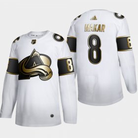 Wholesale Cheap Colorado Avalanche #8 Cale Makar Men\'s Adidas White Golden Edition Limited Stitched NHL Jersey