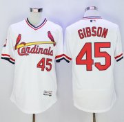 Wholesale Cheap Cardinals #45 Bob Gibson White Flexbase Authentic Collection Cooperstown Stitched MLB Jersey