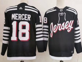 Wholesale Cheap Men\'s New Jersey Devils #18 Dawson Mercer adidas Black 2021-22 Alternate Primegreen Authentic Pro Player Third Jersey