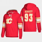 Wholesale Cheap Calgary Flames #93 Sam Bennett Red adidas Lace-Up Pullover Hoodie