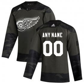 Wholesale Cheap Detroit Red Wings Adidas 2019 Veterans Day Authentic Custom Practice NHL Jersey Camo