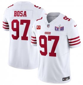 Cheap Men\'s San Francisco 49ers #97 Nick Bosa White 2024 F.U.S.E. Super Bowl LVIII Patch And 2-star C Patch Vapor Untouchable Limited Football Stitched Jersey