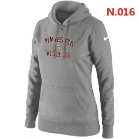 Wholesale Cheap Women\'s Nike Minnesota Vikings Heart & Soul Pullover Hoodie Light Grey