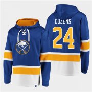 Wholesale Cheap Men's Buffalo Sabres #24 Dylan Cozens Royal Ageless Must-Have Lace-Up Pullover Hoodie