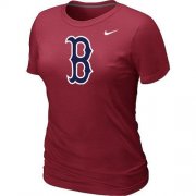 Wholesale Cheap Women's MLB Boston Red Sox Heathered Nike Blended T-Shirt Red