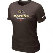 Wholesale Cheap Women's Nike Baltimore Ravens Critical Victory NFL T-Shirt Brown