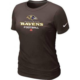 Wholesale Cheap Women\'s Nike Baltimore Ravens Critical Victory NFL T-Shirt Brown