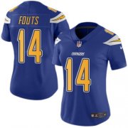 Wholesale Cheap Nike Chargers #14 Dan Fouts Electric Blue Women's Stitched NFL Limited Rush Jersey
