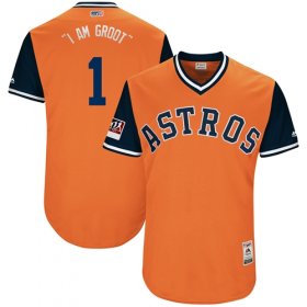Wholesale Cheap Astros #1 Carlos Correa Orange \"I Am Groot\" Players Weekend Authentic Stitched MLB Jersey