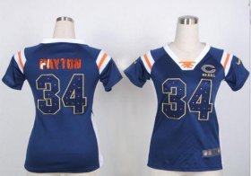 Wholesale Cheap Nike Bears #34 Walter Payton Navy Blue Team Color Women\'s Stitched NFL Elite Draft Him Shimmer Jersey