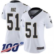 Wholesale Cheap Nike Saints #51 Cesar Ruiz White Women's Stitched NFL 100th Season Vapor Untouchable Limited Jersey