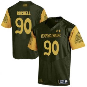 Wholesale Cheap Notre Dame Fighting Irish 90 Isaac Rochell Olive Green College Football Jersey