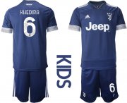 Wholesale Cheap Youth 2020-2021 club Juventus away blue 6 Soccer Jerseys