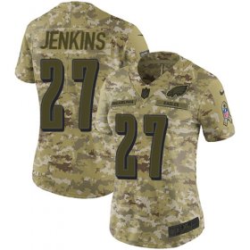 Wholesale Cheap Nike Eagles #27 Malcolm Jenkins Camo Women\'s Stitched NFL Limited 2018 Salute to Service Jersey