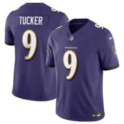 Wholesale Cheap Men's Baltimore Ravens #9 Justin Tucker Purple 2023 F.U.S.E Vapor Jersey