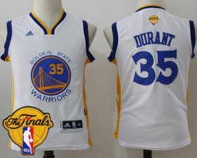 Wholesale Cheap Men\'s Warriors #35 Kevin Durant White 2017 The Finals Patch Stitched NBA Jersey