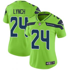 Wholesale Cheap Nike Seahawks #24 Marshawn Lynch Green Women\'s Stitched NFL Limited Rush Jersey
