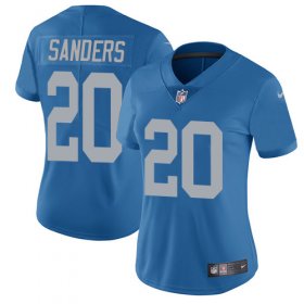 Wholesale Cheap Nike Lions #20 Barry Sanders Blue Throwback Women\'s Stitched NFL Vapor Untouchable Limited Jersey