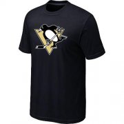 Wholesale Cheap Pittsburgh Penguins Big & Tall Logo Black NHL T-Shirt