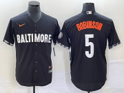 Wholesale Cheap Men's Baltimore Orioles #5 Brooks Robinson Black 2023 City Connect Cool Base Stitched Jersey