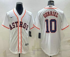 Wholesale Cheap Men\'s Houston Astros #10 Yuli Gurriel White Stitched MLB Cool Base Nike Jersey