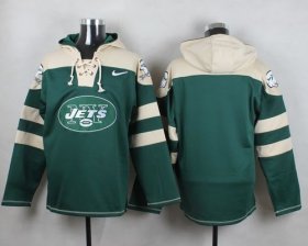 Wholesale Cheap Nike Jets Blank Green Player Pullover NFL Hoodie