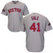 Wholesale Cheap Red Sox #41 Chris Sale Grey New Cool Base 2018 World Series Champions Stitched MLB Jersey