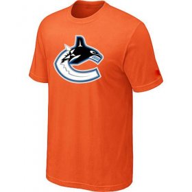 Wholesale Cheap Vancouver Canucks Big & Tall Logo Orange NHL T-Shirt