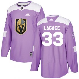 Wholesale Cheap Adidas Golden Knights #33 Maxime Lagace Purple Authentic Fights Cancer Stitched NHL Jersey