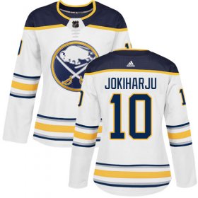 Wholesale Cheap Adidas Sabres #10 Henri Jokiharju White Road Authentic Women\'s Stitched NHL Jersey