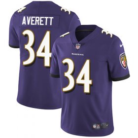 Wholesale Cheap Nike Ravens #34 Anthony Averett Purple Team Color Men\'s Stitched NFL Vapor Untouchable Limited Jersey