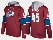Wholesale Cheap Avalanche #45 Jonathan Bernier Burgundy Name And Number Hoodie