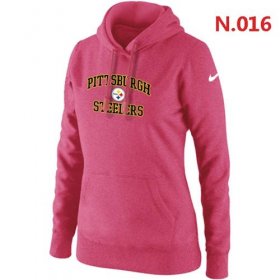 Wholesale Cheap Women\'s Nike Pittsburgh Steelers Heart & Soul Pullover Hoodie Pink