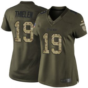 Wholesale Cheap Nike Vikings #19 Adam Thielen Green Women\'s Stitched NFL Limited 2015 Salute to Service Jersey
