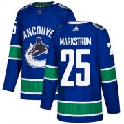 Wholesale Cheap Adidas Canucks #25 Jacob Markstrom Blue Home Authentic Stitched NHL Jersey
